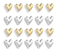 20 Pezzi Calamite Frigorifero a Forma di Cuore,3D Magneti Decorativi per Frigo,Lavagna e Ufficio,Piccoli Magneti di Design per Decorare la Cucina,Magnete per Frigorifero Natalizio e Regalo（oro+argento