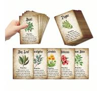 20 pezzi Carte delle erbe della strega - Pagine tascabili del Grimorio con proprietà di forza, saggezza e guarigione per stregoneria, magia e riferimenti, riferimento di stregoneria | Illustrazioni bo
