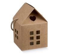 20 PEZZI Casa Casetta portaconfetti 12X12X12 cm AVANA con cordoncino 0LMH