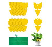 20 Pezzi Catturatore per Insetti da Interno ed Esterno per Piante, Trappole Adesive per Moucherons des Champignons con 20 Fili, Doppio Catturatore Giallo per Moucherons des Champignons