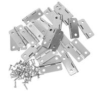 20 Pezzi Cerniera Mini in Ferro Argento per Mobili in Miniatura | Connessione Pieghevole, Resistenza alla Corrosione, Chiusura Fluida del Coperchio, 80 Viti Abbinate