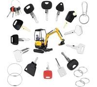 20 Pezzi Chiave Di Accensione Set, Chiave Di Accensione Di Ricambio, Chiavi Per Macchine Universale, Chiave Per Escavatore Con Grande Portachiavi, Per Bulldozer,Trattori, Dumper, Dozer, Roller