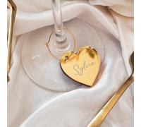 20 pezzi Ciondoli per bicchieri da festa, ciondoli personalizzati a forma di cuore per cocktail, ideali per fidanzamento, matrimonio, compleanno, anniversario, con nomi di luoghi, etichette, vino, seg