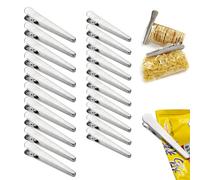 20 Pezzi Clip Multiuso in Metallo, Mollette Chiudi Sacchetti Cucina 2 Misure Acciaio Inossidabile Clip di Chiusura Mollette Metalliche per Home Office (8cm,11,5cm)