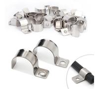 20 Pezzi Collari per Tubi 25mm Fermacavo Unico Foro in Acciaio Inox V2A Supporti a U Morsetti per Tubi Collari Heavy Duty Fissaggi per Cavi Ø 25-25.5mm Tubazioni per Acqua Tubi PVC Installazione