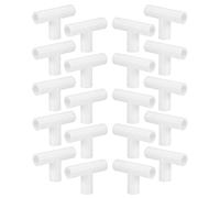 20 Pezzi Connettore a T a Tre Vie per Scarpiere, Diametro Interno | Giunto di Plastica Bianco, Stabilità Migliorata e Montaggio Rapido, per Scaffali e Armadi