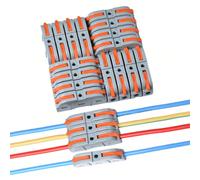 20 pezzi Connettore a vite rapida, Kit di connettori per fili inline 1 a 1, Connettori elettrici compatti per giunzione a spinta, Per circuito inline 24-12 AWG 20 pezzi,34 pezziPC