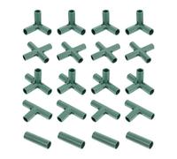 20 Pezzi Connettore per Telaio Serra ABS Verde, Giunti 3d per Orto | Montaggio Leggero e Riutilizzabile, Angoli Diversi, per Orti Domestici e Balconi, Rete e Frutti