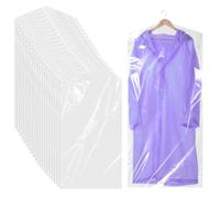 20 Pezzi Copri Abiti in Plastica, Buste Trasparenti per Vestiti, Copri Abiti Anti Polvere, 60 * 140cm Appesi Copri Abiti da Armadio, Protezione Indumenti, per intoria, Abiti, Camicie, Giacche