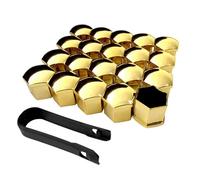 20 Pezzi Copridadi Ruota per Jaguar XJ 2010-2019, Cappucci per Dadi per Pneumatici Copri Bulloni Auto Copri Dado Esagonale,Gold-17mm