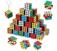 20 Pezzi Cubo di Rubik Mini 3x3, Piccoli Rompicapi con Portachiavi Bambini