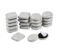 20 Pezzi Cuscinetti Per Piedi Della Sedia, Scivoli Per Piedi Della Sedia, Pattini Per Mobili Autoadesivi, Bianco, Forte Adesione, Due Forme (Quadrata + Rotonda), 2,5x2,5 cm