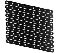 20 pezzi da 10 pollici, staffe dritte resistenti per staffe angolari piatte in ghisa per legno, piastre di giunzione nere per riparazioni, staffe