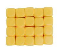20 pezzi da dadi rotondi angolare in bianco di plastica da 16 mm da dadi giocattoli per la festa dei giochi da tavolo (Giallo)
