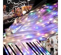 20 pezzi da parete con bacchette luminose a LED colorate, set di bacchette luminose per matrimoni, bacchette magiche di seta, stelle filanti con campana per feste, compleanni, matrimoni