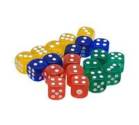 20 Pezzi Dadi da Gioco in Acrilico 4 Traslucido Colori, Esaedro Dadi per enzi, Farkle, Yahtzee, Bunco or Insegnare i Matematici,Dadi da Gioco Traslucido Colori Dadi