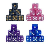 20 Pezzi Dadi Da Gioco, Set di Dadi Poliedrici 16mm Dadi a 6 Facce, 4 Combinazioni di Colori Dadi da Gioco Glitterati in Acrilico per DND MTG RPG e Altri Giochi da Tavolo Insegnare i Matematic