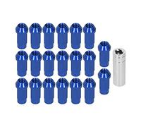 20 Pezzi Dadi Ruota M14x1.5, Dadi Bloccanti in Alluminio per Auto, Altezza 2 Pollici 7075 - T6 con Foro Passante e Strumento di Montaggio, Accessorio Ruota Resistente alla Corrosio (Blu)