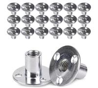 20 Pezzi Dado Flangiato M8, Dado a T con Foro Dadi a 3 Fori Dados Vite a 3 Fori Scanalatura a T Foro per Il Fissaggio di Mobili Collegamento (M8 X 37 X 2,5mm)