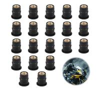 20 pezzi Dado Pozzo M5, Parabrezza Wellnut Moto, Dadi in Gomma M5, Bullone Parabrezza in Gomma e Ottone per Parabrezza Carrozzeria Moto MTB
