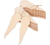 20 Pezzi Decorazione Angelo in Legno Grezzo per Pittura Fai | Forma Beige, per Decorare e Tingere, Adatta a Progetti Creativi, Natale e Nozze