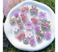 20 pezzi Decorazioni asimmetriche/non abbinate per scarpe con farfalle e animali in stile Y2K, eleganti, adatte per interni ed esterni, per tutte le stagioni, colore viola Tagli UnicaAnimaleABS