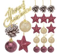 20 pezzi decorazioni natalizie per natalizi pino cono pino stella appesa