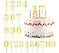 20 Pezzi Decorazioni Torte con Numeri 0 a 9,15 cm Topper Torta Numeri Dorati in Materiale Acrilico, Adatto Feste compleanno ogni età,Numeri Resistenti,per torte, cupcake