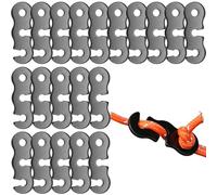 20 Pezzi di Accessori per Tende, Tenditore per Corda, Tirante per Tenda in Alluminio per Camping e Outdoor, 43mm x 15mm, Con Foro da 5mm, Resistente e Facile da Usare