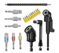 20 Pezzi di Adattatore per Avvitatore Angolare, Adattatore per Avvitatore Angolare 105°, Set Multi-Dimensioni di Accessori per Avvitatore Angolare, Versatilità Avvitatore Angolare 105°, Riduttore