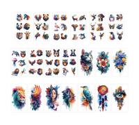 20 Pezzi Di Adesivi Per Tatuaggi, Adesivi Per Bambini, Accessori Per Feste, Adesivi Per Animali Da Cartone Animato, Oggetti Di Scena In Maschera.