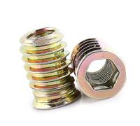 20 pezzi di boccola filettata in lega di zinco M6 / M8 / M10 dado esagonale per mobili inserto filettato assortimento di dadi per inserti in legno assortimento di dadi esagonali in