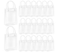 20 Pezzi di Borse Chiare, Sacchetti Trasparenti per favori 5.7x6.7x2.8 Insamera Trasparente con Maniglie per 18 kg di carico Riutilizzabile Sacchetto in PVC Trasparente per Matrimonio Baby Shower Nat