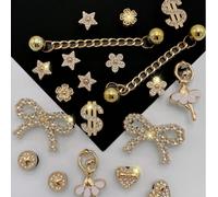 20 pezzi di catene decorative staccabili per scarpe, con decorazioni di strass a forma di orso, fiocco, fiore a stella, adatte per scarpe da giardino/spiaggia, perfetti come regalo per le vacanze Geom