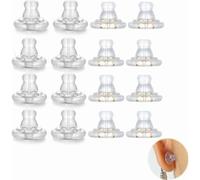 20 pezzi di chiusure per orecchini in silicone ipoallergenico, ricambio universale per orecchini a perno e pendenti, oro e trasparente, sicu