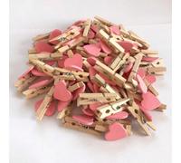 20 pezzi di clip a forma di cuore rosso, mollette di legno a forma di cuore per appendi abiti, foto, carta, mini mollette decorative per la casa, matrimoni, feste, cancelleria Tagli UnicaLegno