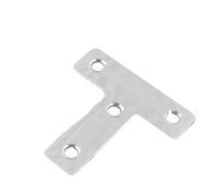 20 pezzi di codici angolari in acciaio inossidabile T da 1,96 pollici neri e argentati, staffe sagomate, , connettori fissaggio for guardaroba for mensole Per Mensole In Legno(Silver)