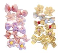 20 Pezzi Di Corde Per Capelli Carini, Design Floreale Con Fiocco, Abbigliamento Quotidiano E Abbellimento Di Stile, Adatto Per Neonati E Ragazze.