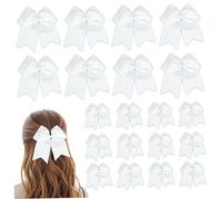 20 pezzi di corsi di cottura, nessun danno senza danno eleganti fiocchi bianchi per capelli, porta coda di cavallo elastico decorativo per abbigliamento quotidiano, viaggio, foto, matrimonio, fiocco