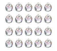 20 pezzi di cristalli da appendere, prismi in cristallo da 20 mm, acchiappasole in cristallo, suncatcher per decorazione finestre, pendenti per lampadari, sfera di per casa e progetti artigianali.