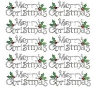 20 pezzi di decorazioni per porte di Natale a spingi di plastica frase assi di