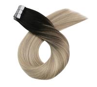 20 Pezzi Di Extension For Capelli Con Nastro Adesivo, Capelli Umani, Lisci Naturali, Senza Cuciture, Nastro Invisibile, Capelli Remy For La Bellezza Facile Da Usare(24 Inches,1B-18-60)