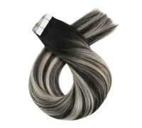 20 Pezzi Di Extension For Capelli Con Nastro Adesivo, Capelli Umani, Lisci Naturali, Senza Cuciture, Nastro Invisibile, Capelli Remy For La Bellezza Facile Da Usare(22 inches,1B-Silver-1B)