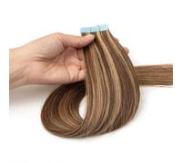 20 pezzi di extension invisibili con nastro adesivo for capelli umani, extension for capelli lisci e spessi, senza cuciture, for uso quotidiano Veloci da indossare(P4-27,18 inch)