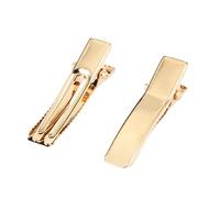 20 pezzi di fermagli for capelli a coccodrillo in metallo con un solo polo, base for forcine fai da te con fiocco for strumenti da salone for capelli(Gold,6cm)