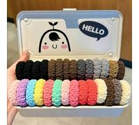 20 pezzi di fermagli per capelli plissettati in tessuto colorato, portacoda e portabadge da principessa carino, alta elasticità e durevole, senza danni, versatili per uso quotidiano, colori casuali Bl