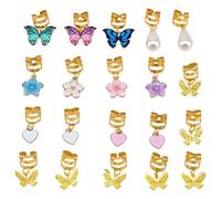 20 Pezzi Di Gioielli Per Per Trecce, Fermagli Per Trecce a Forma Di Cuore, Fiori E Farfalle, Fermagli Per, Ciondoli Per Per Donne E Ragazze