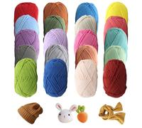 20 pezzi di latte in cotone, filo di cotone per uncinetto, latte super morbido multicolore per uncinetto a maglia per bambini con cappello calzini per la sciarpa giocattolo per la sciarpa