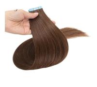 20 pezzi di nastro adesivo completamente lucido nelle estensioni dei capelli umani, parrucche invisibili su entrambi i lati for le donne, capelli Remy lisci naturali(#4,16 inch)