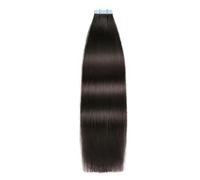 20 pezzi di nastro completamente lucido nelle estensioni dei capelli umani vergini, estensione dei capelli invisibili senza cuciture for le donne(#1B,16 inch)